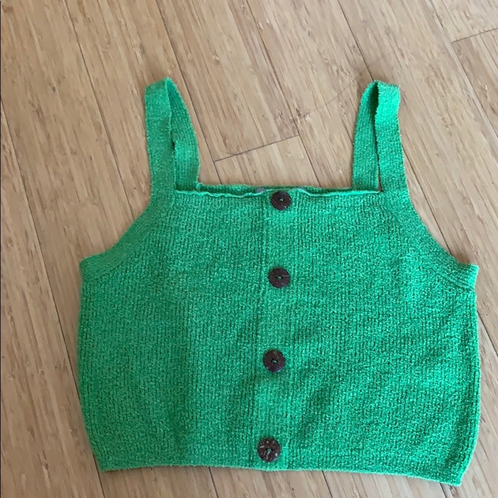 green tank top